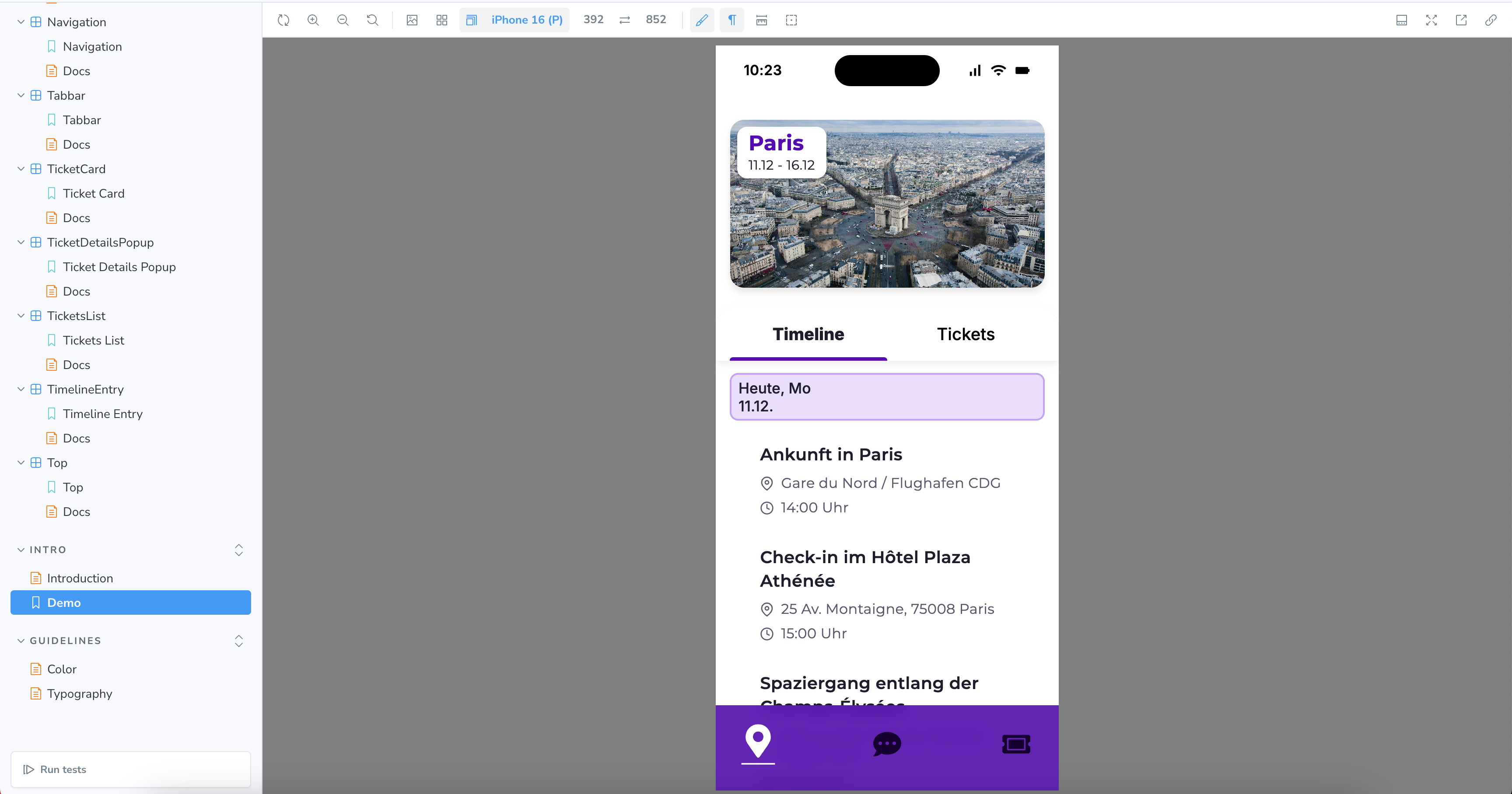 Travel Guide – Design System Engineering